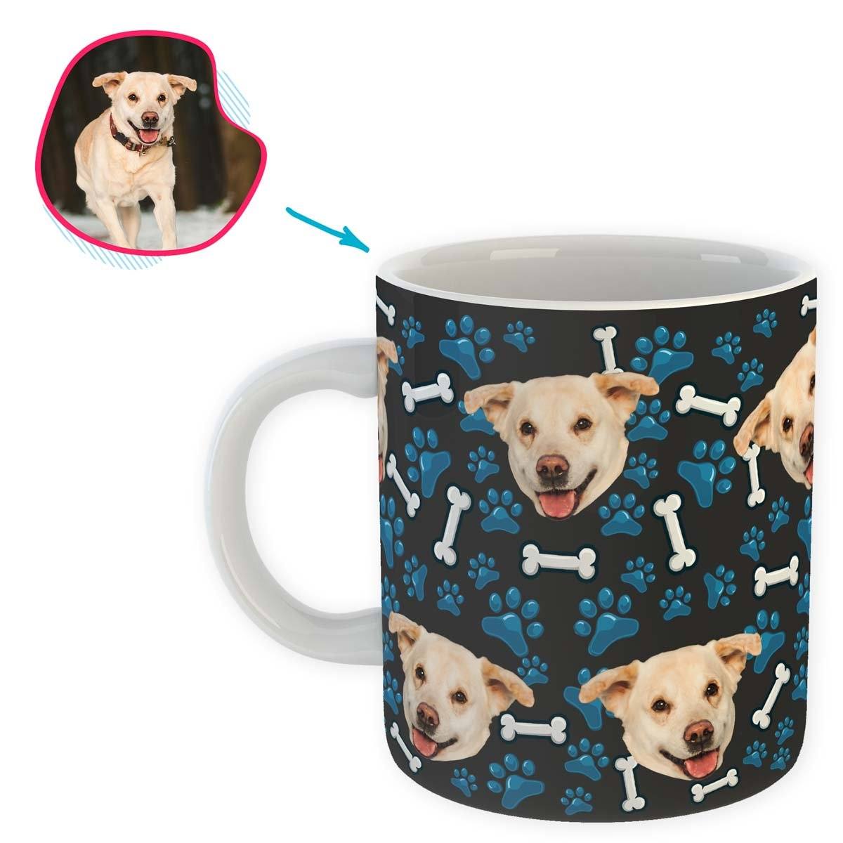 dark Dog mug personalized with photo of face printed on it