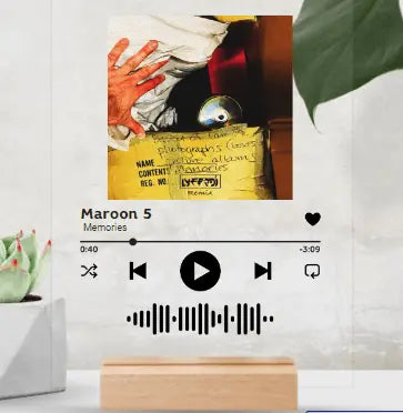 Acrylic Song Plaque - Maroon 5 (Memories)
