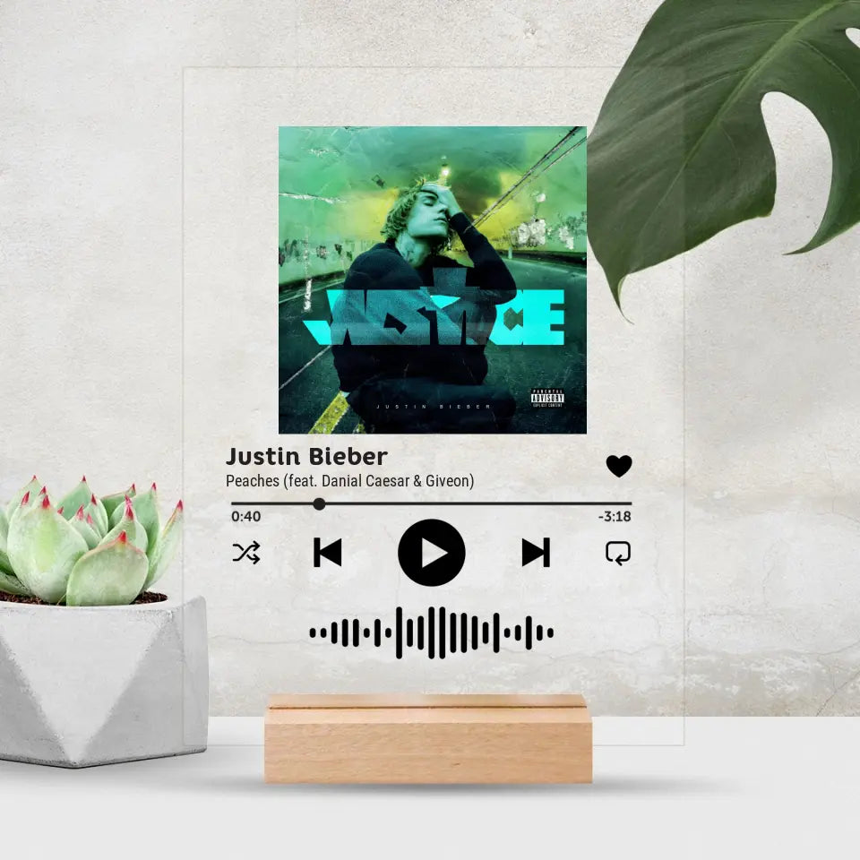Acrylic Song Plaque - Justin Bieber