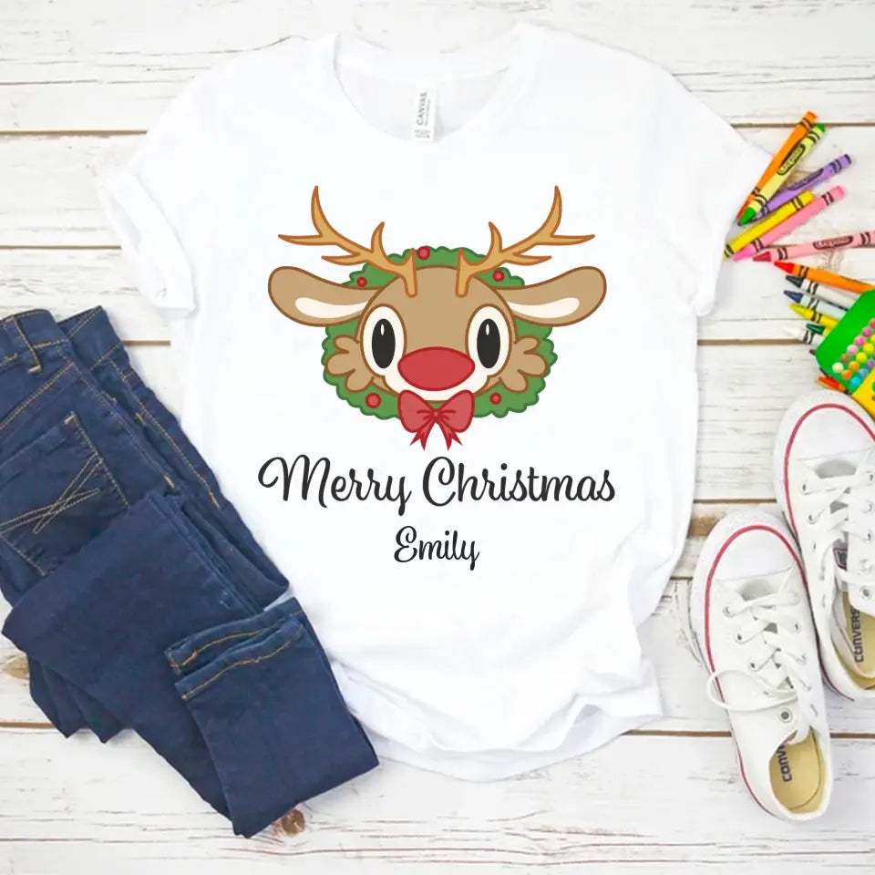 Kid's Merry Christmas with Deer