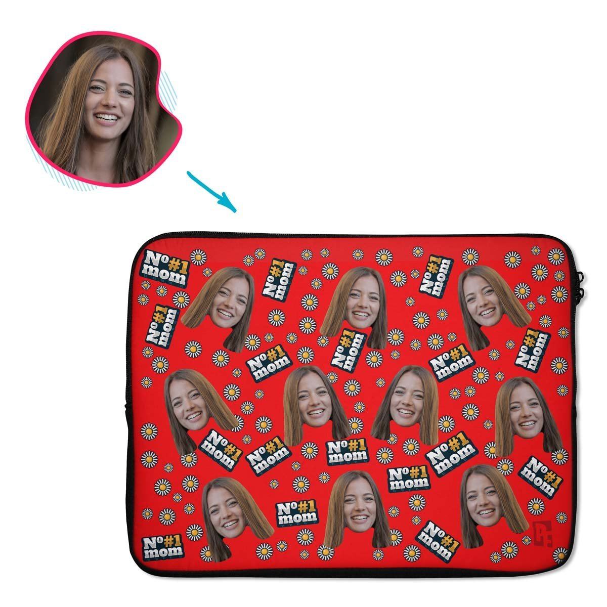#1 Mom Personalized Laptop Sleeve