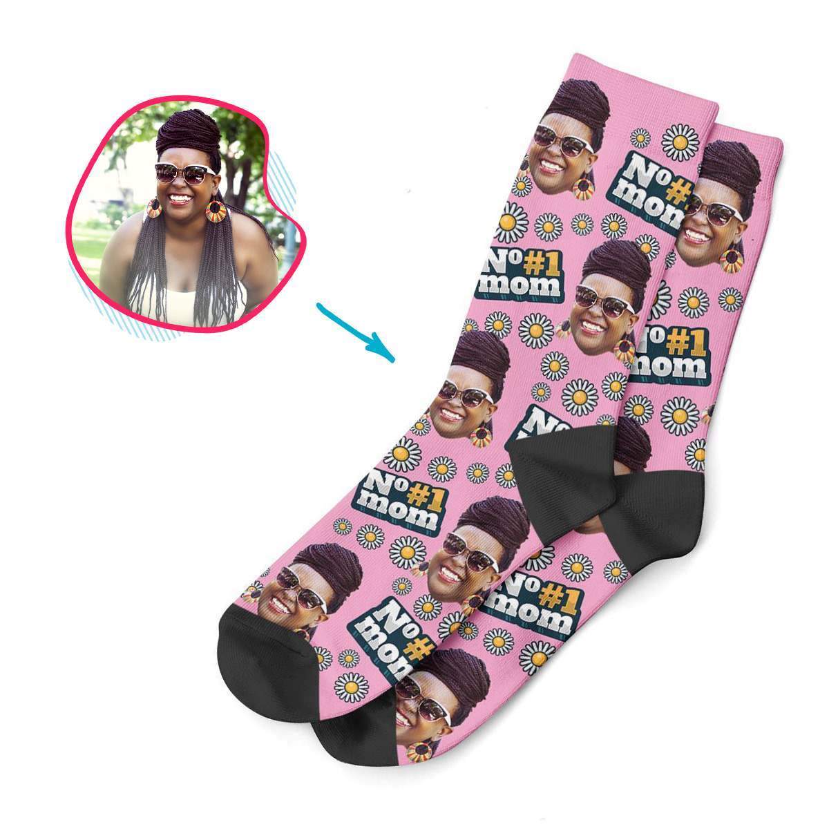#1 Mom Personalized Socks