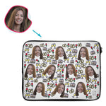 Load image into Gallery viewer, White Anniversary personalized socks with photo of face printed on them
