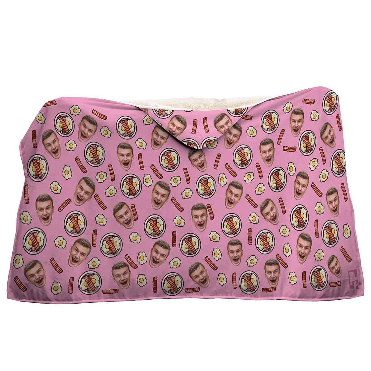 Bacon and Eggs Personalized Hooded Blanket