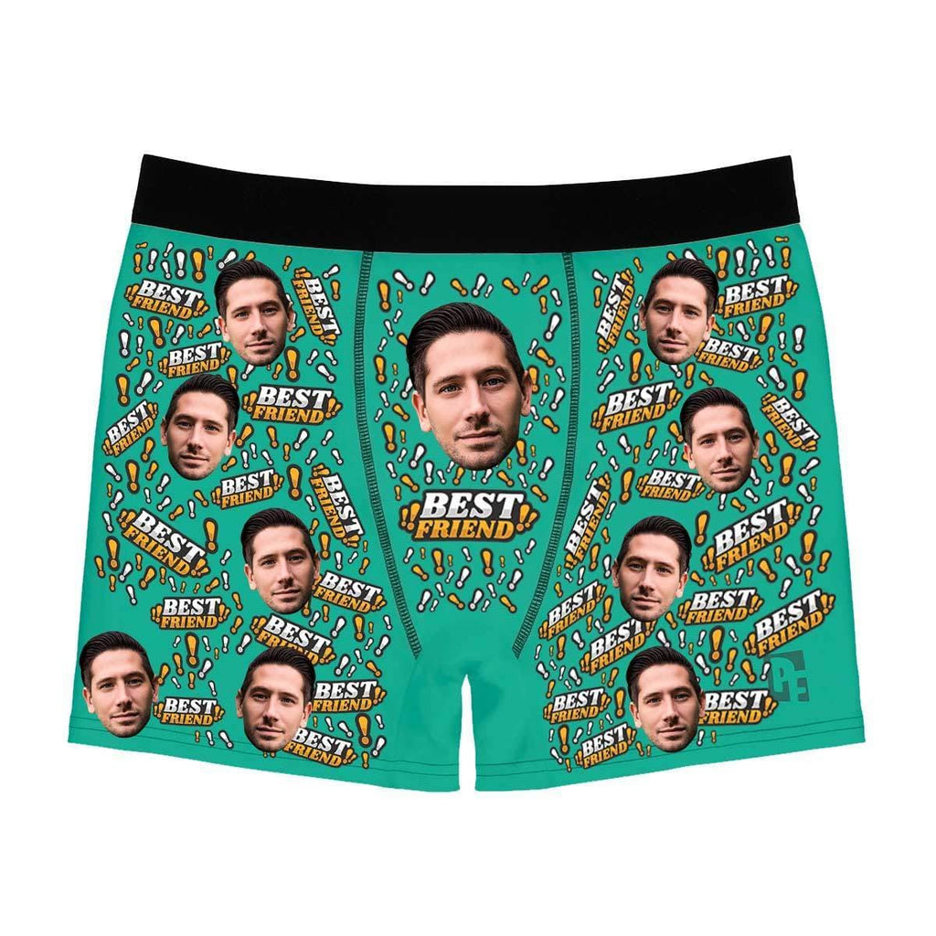 Mint Best Friend men's boxer briefs personalized with photo printed on them