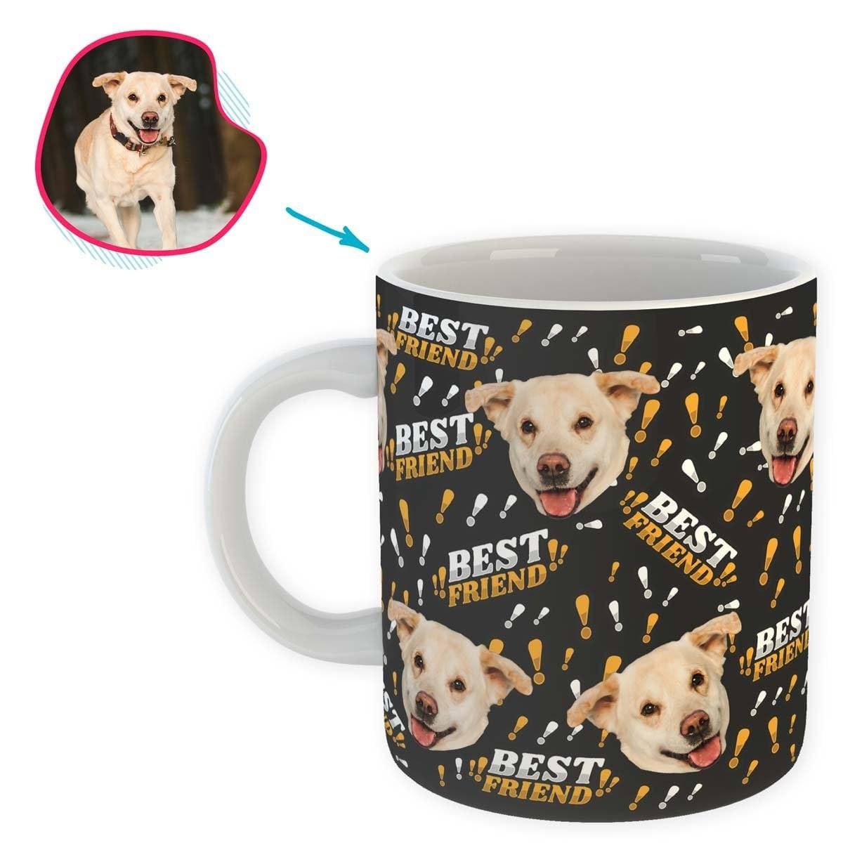 dark Best Friend mug personalized with photo of face printed on it