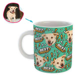 Load image into Gallery viewer, mint Best Friend mug personalized with photo of face printed on it
