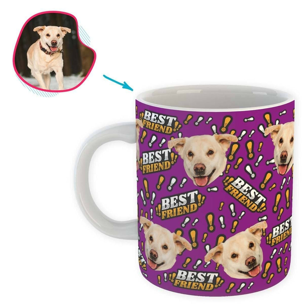 purple Best Friend mug personalized with photo of face printed on it