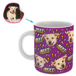 Load image into Gallery viewer, purple Best Friend mug personalized with photo of face printed on it
