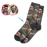 Load image into Gallery viewer, dark Best Friend socks personalized with photo of face printed on them
