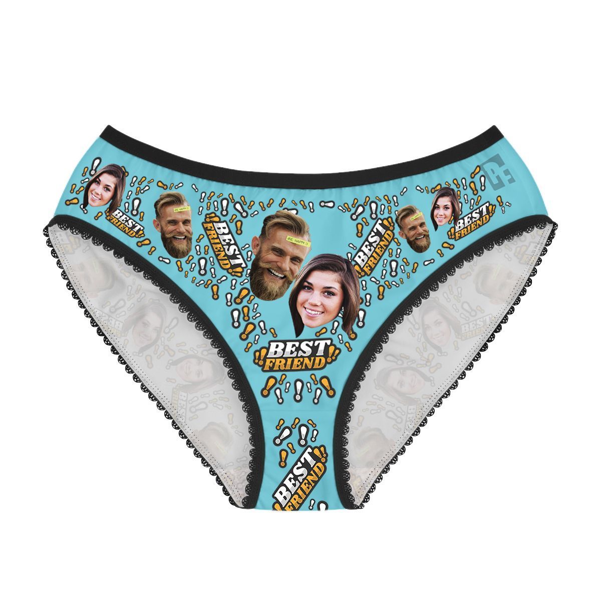 Mint Best Friend women's underwear briefs personalized with photo printed on them