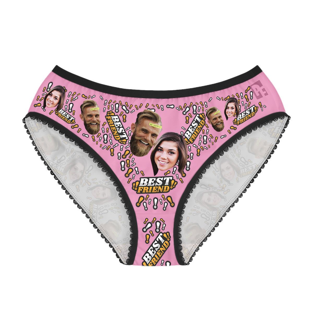 Red Best Friend women's underwear briefs personalized with photo printed on them