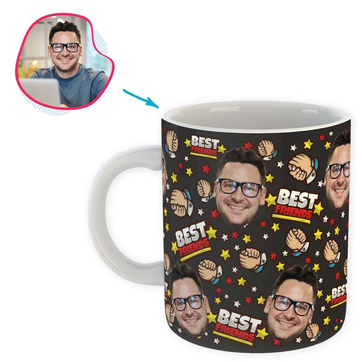 dark Best Friends mug personalized with photo of face printed on it