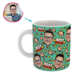 Load image into Gallery viewer, mint Best Friends mug personalized with photo of face printed on it
