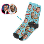 Load image into Gallery viewer, darkblue Best Friends socks personalized with photo of face printed on them

