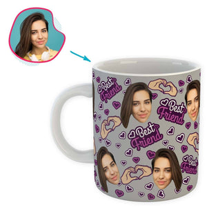 grey BFF for Her mug personalized with photo of face printed on it