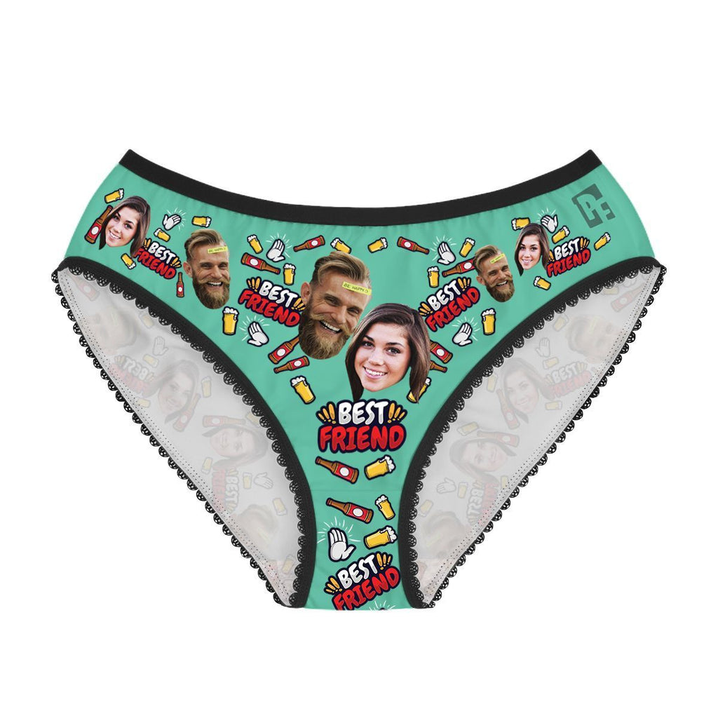 Mint BFF for him women's underwear briefs personalized with photo printed on them