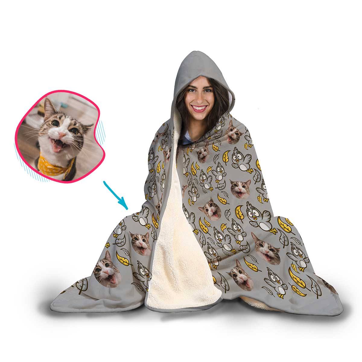 Bird Personalized Hooded Blanket