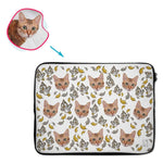 Load image into Gallery viewer, white Bird laptop sleeve personalized with photo of face printed on them
