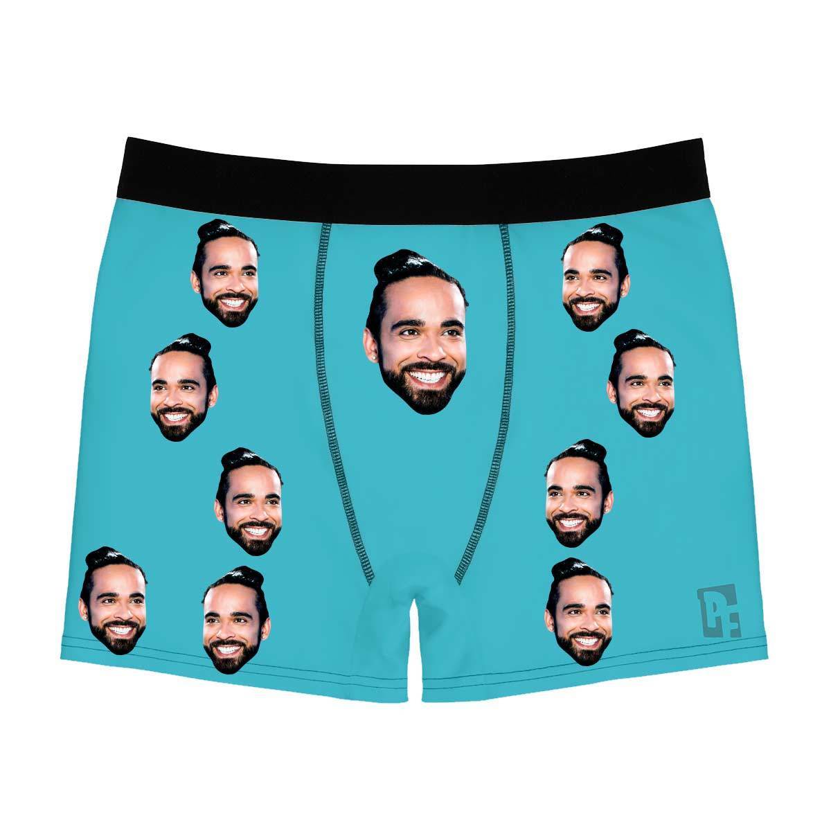 Dark Blank Design men's boxer briefs personalized with photo printed on them