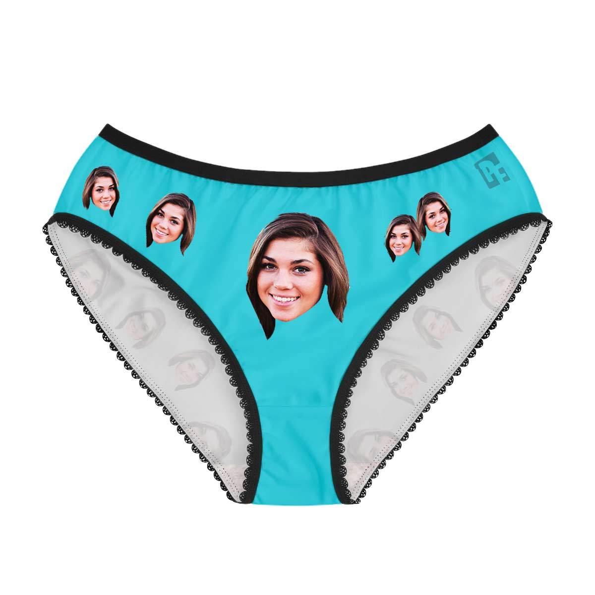 Mint Blank Design women's underwear briefs personalized with photo printed on them