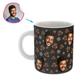 Load image into Gallery viewer, dark Boar Hunter mug personalized with photo of face printed on it
