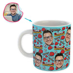 Load image into Gallery viewer, Blue Boyfriend personalized mug with photo of face printed on it

