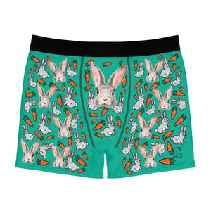 Mint Bunny men's boxer briefs personalized with photo printed on them