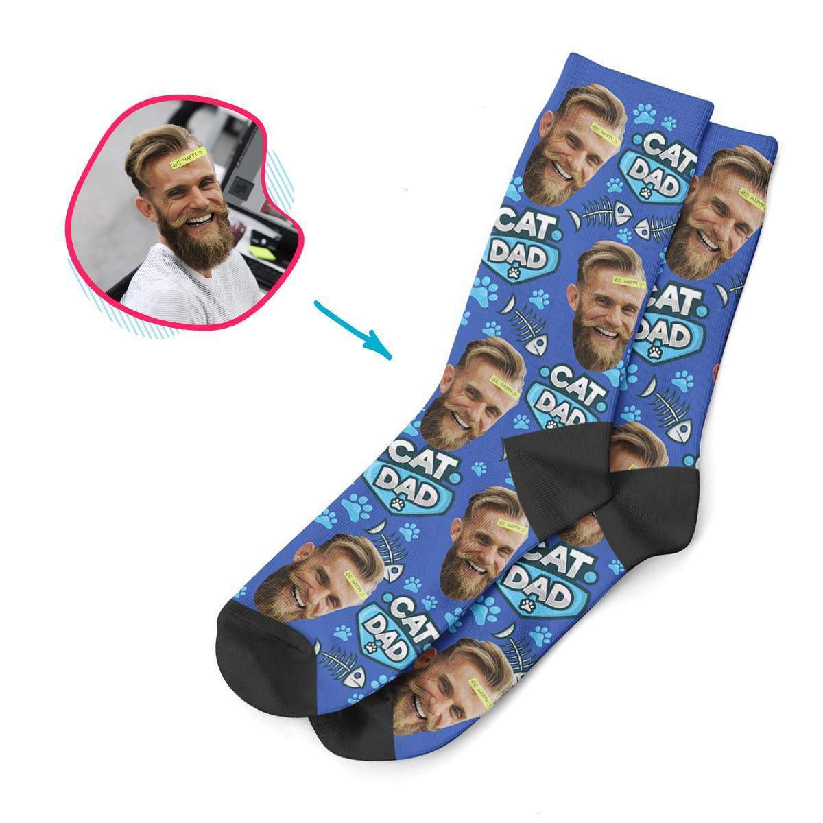 Cat Dad Personalized Socks