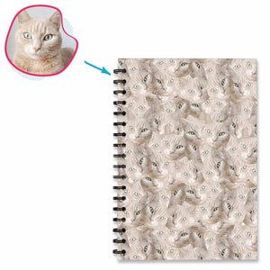Cat Mash Notebook personalized with photo of face printed on them
