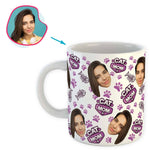 Load image into Gallery viewer, white Cat Mom mug personalized with photo of face printed on it
