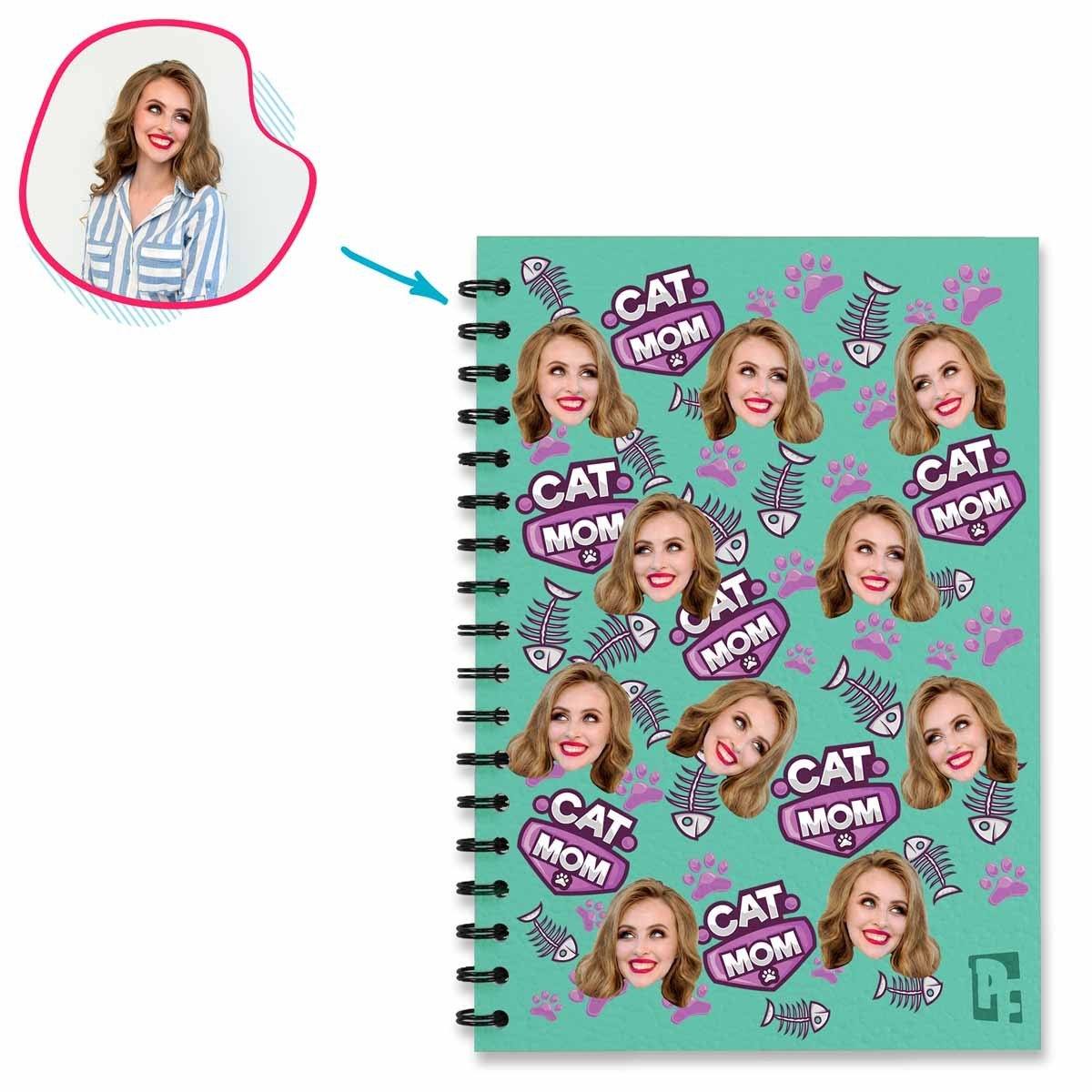Cat Mom Personalized Notebook