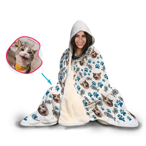 Cat Personalized Hooded Blanket
