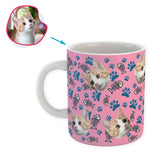 Load image into Gallery viewer, pink Cat mug personalized with photo of face printed on it
