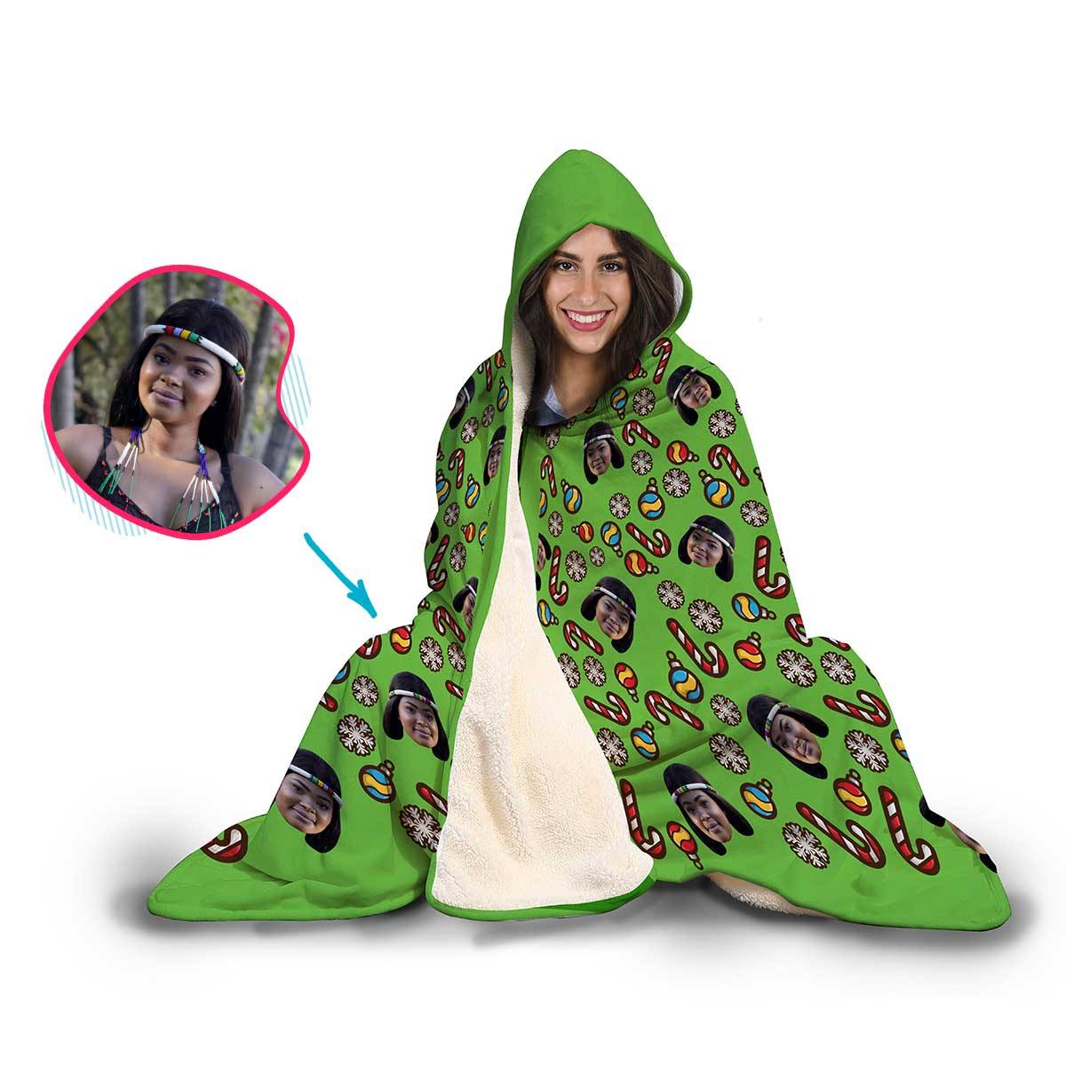Christmas Tree Toy Personalized Hooded Blanket