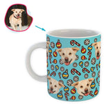 Load image into Gallery viewer, blue Christmas Tree Toy mug personalized with photo of face printed on it
