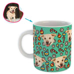 Load image into Gallery viewer, mint Christmas Tree Toy mug personalized with photo of face printed on it
