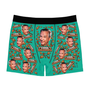 Mint Cool Grandfather men's boxer briefs personalized with photo printed on them