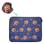 Load image into Gallery viewer, darkblue Cool Grandfather laptop sleeve personalized with photo of face printed on them

