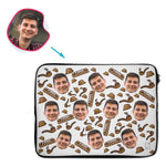 Load image into Gallery viewer, white Cool Grandfather laptop sleeve personalized with photo of face printed on them
