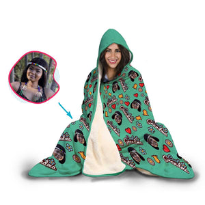 Cool Grandmother Personalized Hooded Blanket
