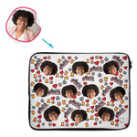 Load image into Gallery viewer, white Cool Grandmother laptop sleeve personalized with photo of face printed on them
