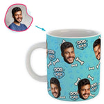 Load image into Gallery viewer, blue Dog Dad mug personalized with photo of face printed on it
