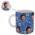 Load image into Gallery viewer, darkblue Dog Dad mug personalized with photo of face printed on it
