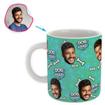 Load image into Gallery viewer, mint Dog Dad mug personalized with photo of face printed on it
