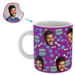 Load image into Gallery viewer, purple Dog Dad mug personalized with photo of face printed on it
