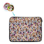 Load image into Gallery viewer, Dog Mash laptop sleeve personalized with photo of face printed on them
