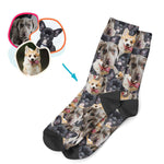 Load image into Gallery viewer, Dog Mash socks personalized with photo of face printed on them
