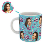 Load image into Gallery viewer, blue Dog Mom mug personalized with photo of face printed on it

