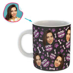 Load image into Gallery viewer, dark Dog Mom mug personalized with photo of face printed on it
